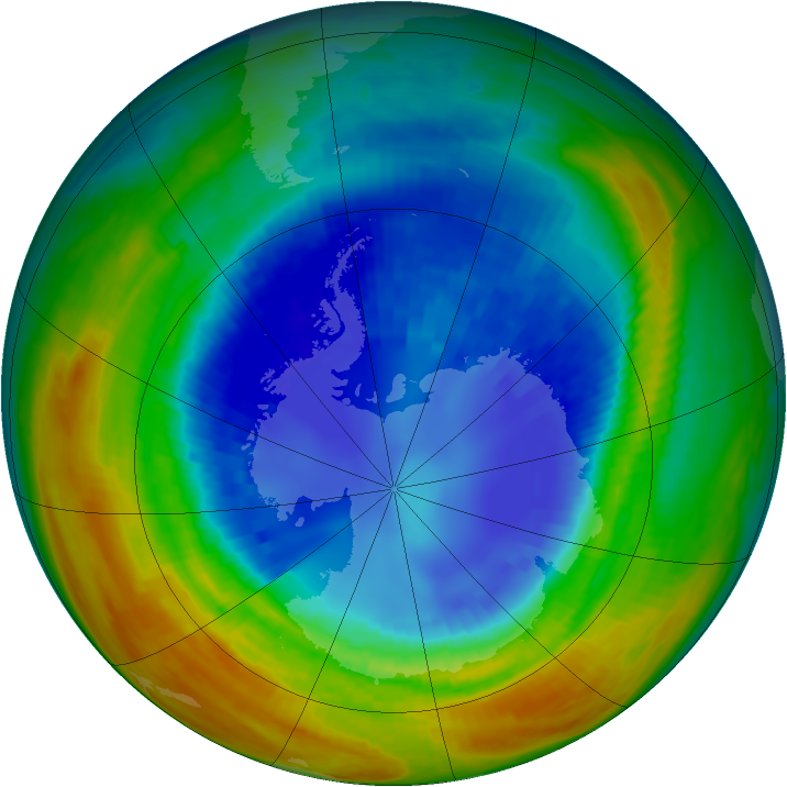 Antarctic ozone map for 28 August 2002